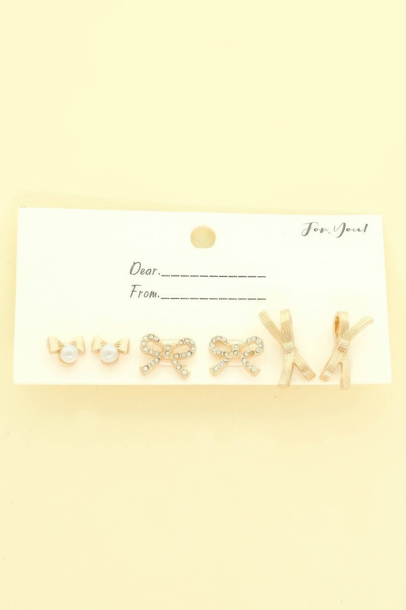 3 Pair Jeweled Bow Stud Earring Set - Tigbul's Variety Fashion Shop