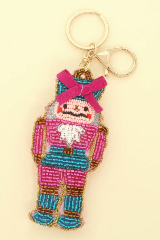 Christmas Nutcracker Seed Beaded Keychain - Tigbul's Variety Fashion Shop