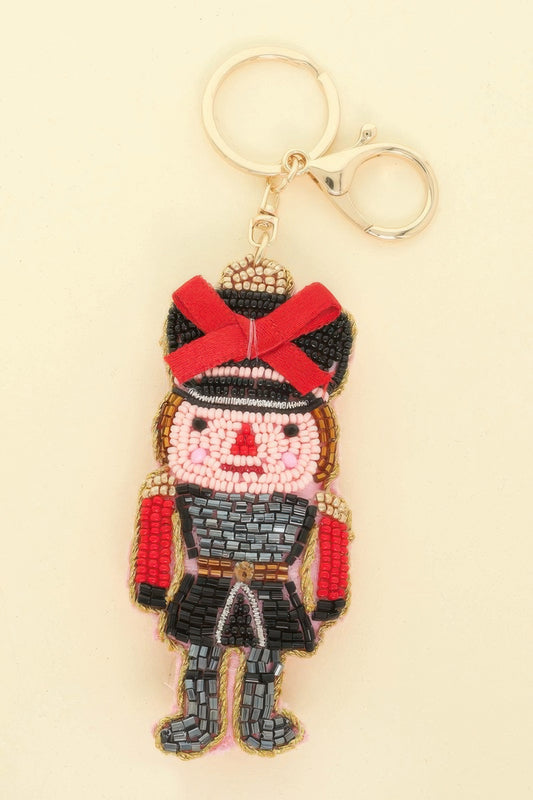 Christmas Nutcracker Seed Beaded Keychain - Tigbul's Variety Fashion Shop