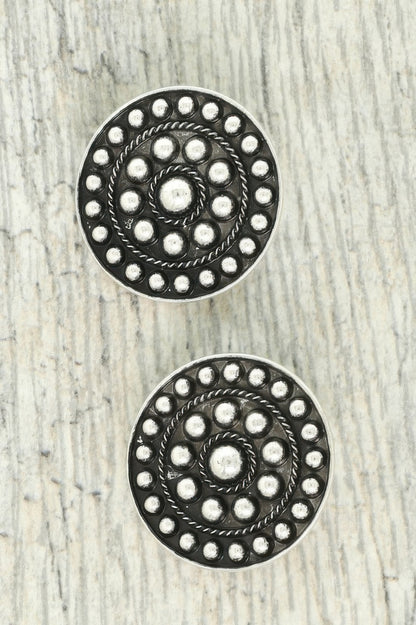 Western Bubble Round Post Earrings - Tigbul's Variety Fashion Shop