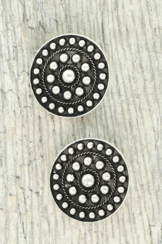 Western Bubble Round Post Earrings - Tigbul's Variety Fashion Shop