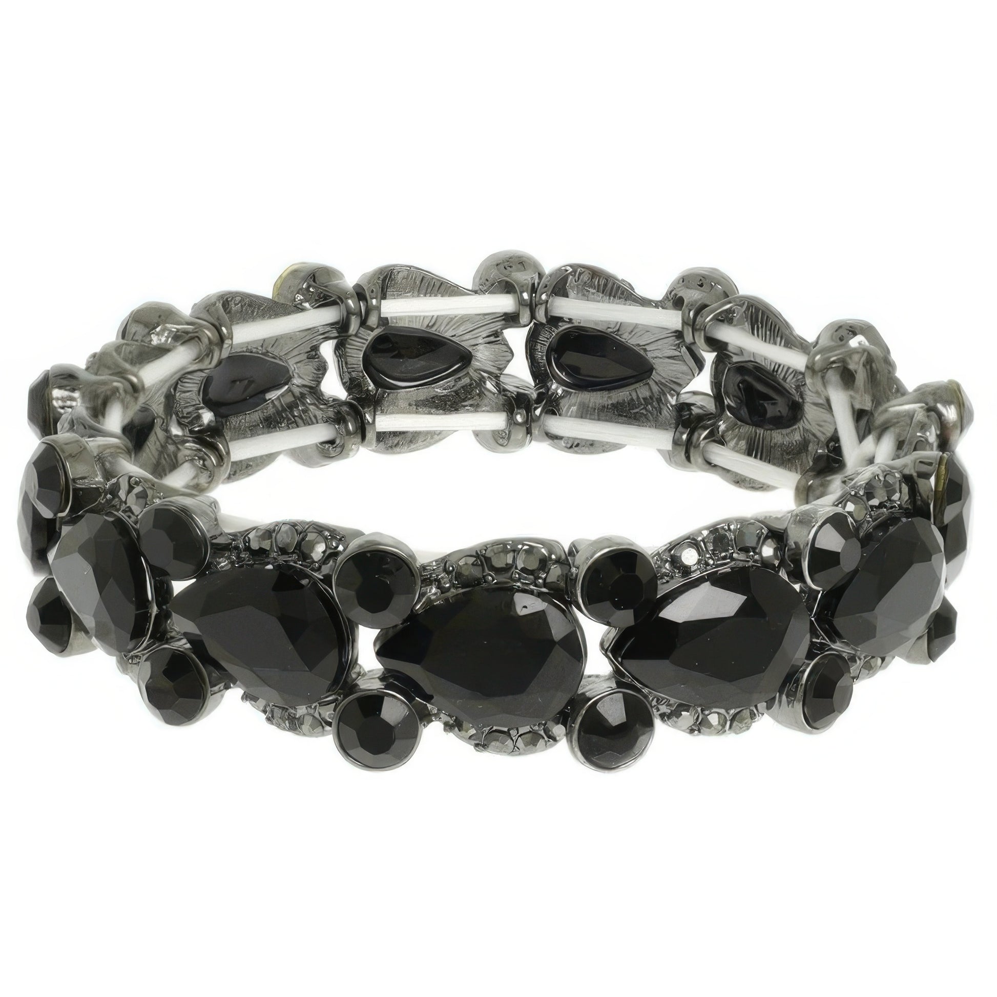 Round And Pear Cut Crystal Embellished Bracelet - Tigbul's Variety Fashion Shop