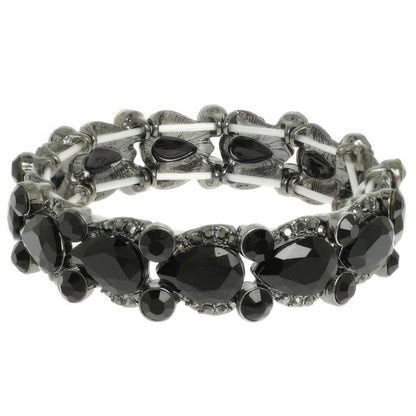 Round And Pear Cut Crystal Embellished Bracelet - Tigbul's Variety Fashion Shop