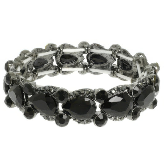 Round And Pear Cut Crystal Embellished Bracelet - Tigbul's Variety Fashion Shop