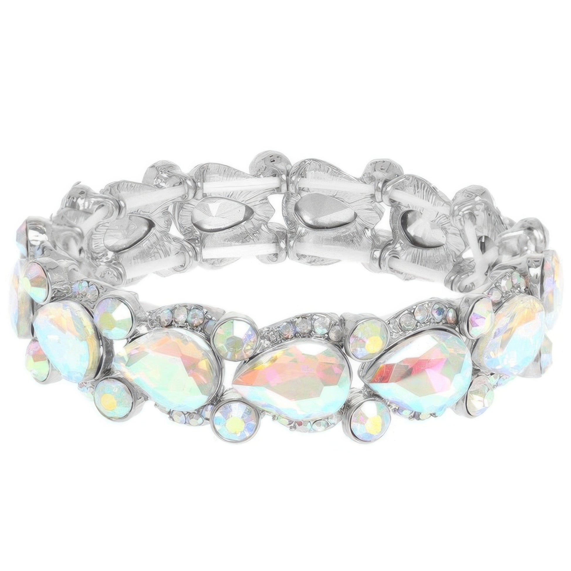 Round And Pear Cut Crystal Embellished Bracelet - Tigbul's Variety Fashion Shop