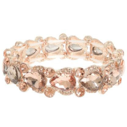 Round And Pear Cut Crystal Embellished Bracelet - Tigbul's Variety Fashion Shop