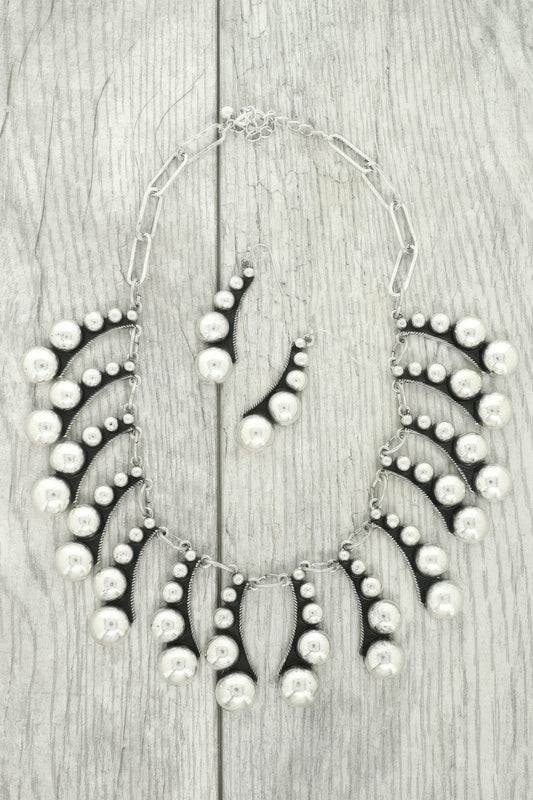 Western Bubble Beaded Fanned Necklace Set - Tigbul's Variety Fashion Shop