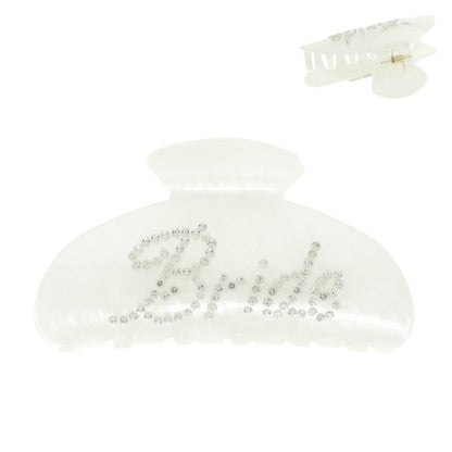 Bride White Acrylic Hair Claw Clip - Tigbul's Variety Fashion Shop