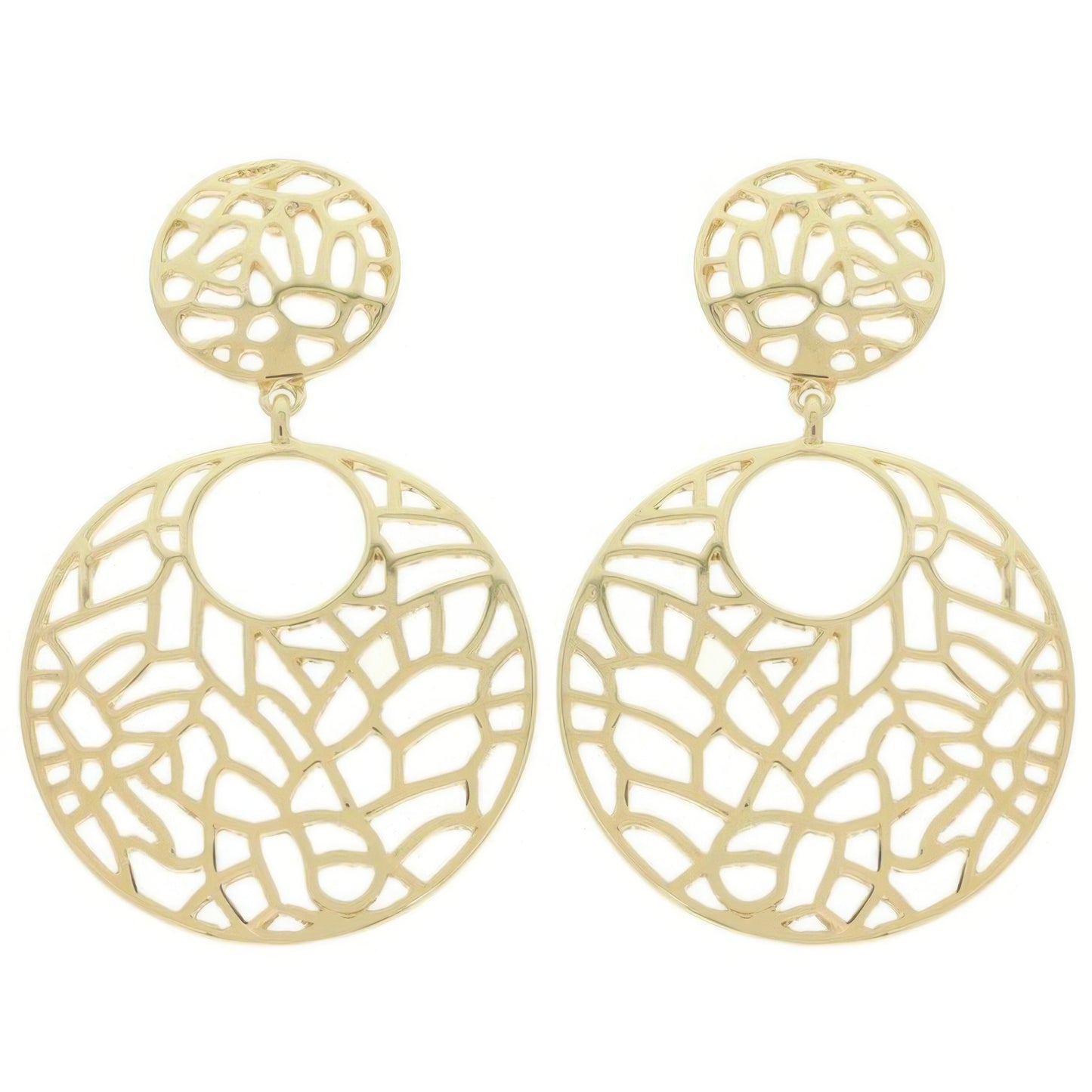 Round Disc Filigree Post Dangle Earrings - Tigbul's Variety Fashion Shop