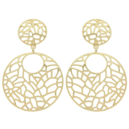 Round Disc Filigree Post Dangle Earrings - Tigbul's Variety Fashion Shop