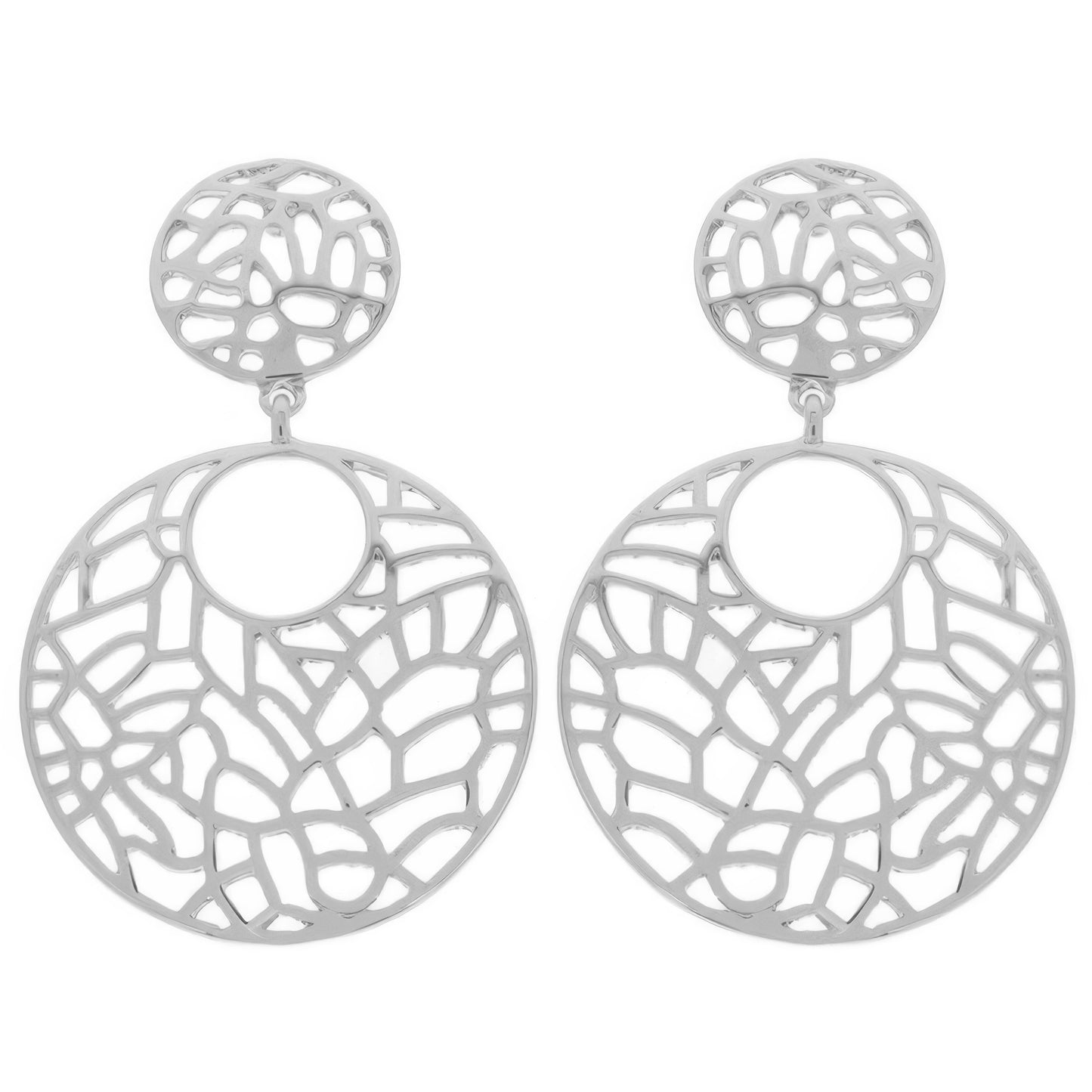 Round Disc Filigree Post Dangle Earrings - Tigbul's Variety Fashion Shop