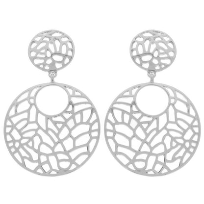 Round Disc Filigree Post Dangle Earrings - Tigbul's Variety Fashion Shop