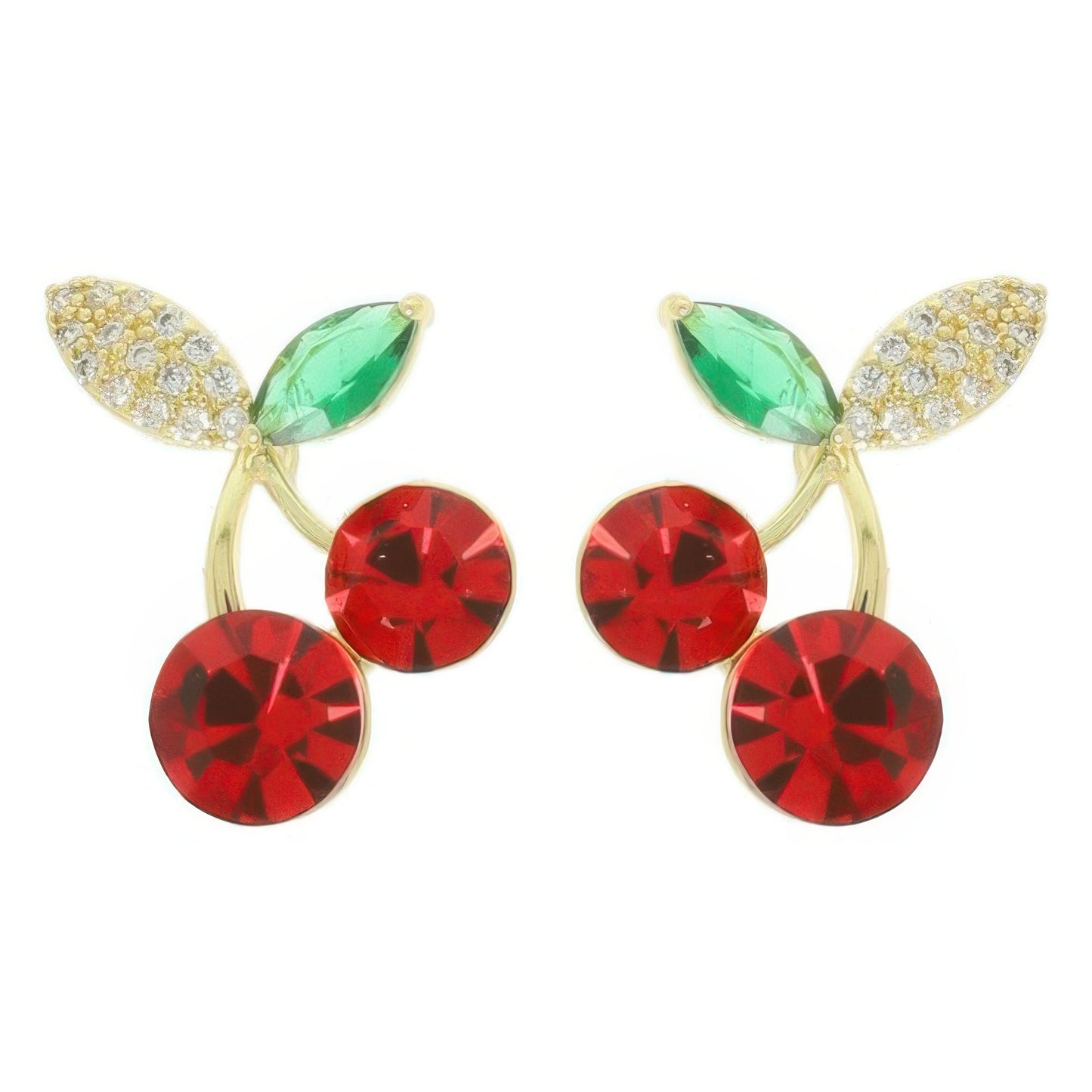 Cz Red Cherry Post Earrings - Tigbul's Variety Fashion Shop
