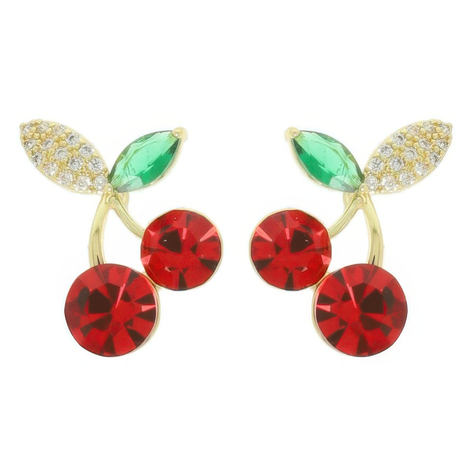 Cz Red Cherry Post Earrings - Tigbul's Variety Fashion Shop