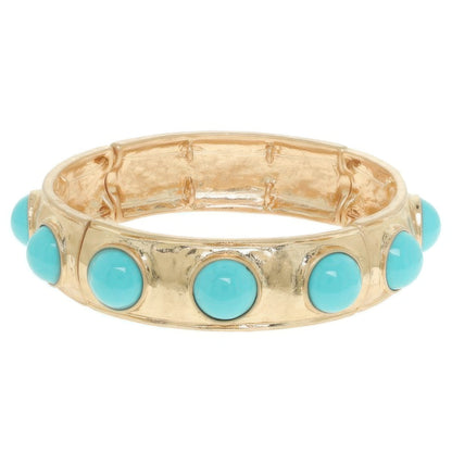 Bezel Set Cabochon Stretch Bangle - Tigbul's Variety Fashion Shop
