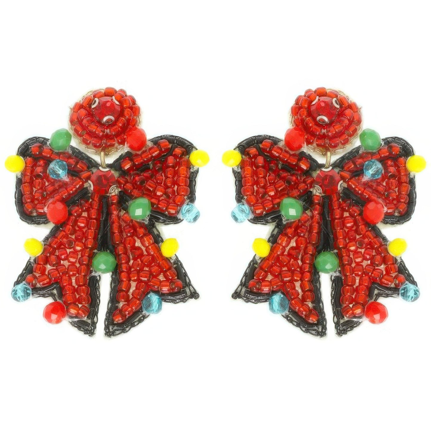 Christmas Bow Post Dangle Earrings - Tigbul's Variety Fashion Shop