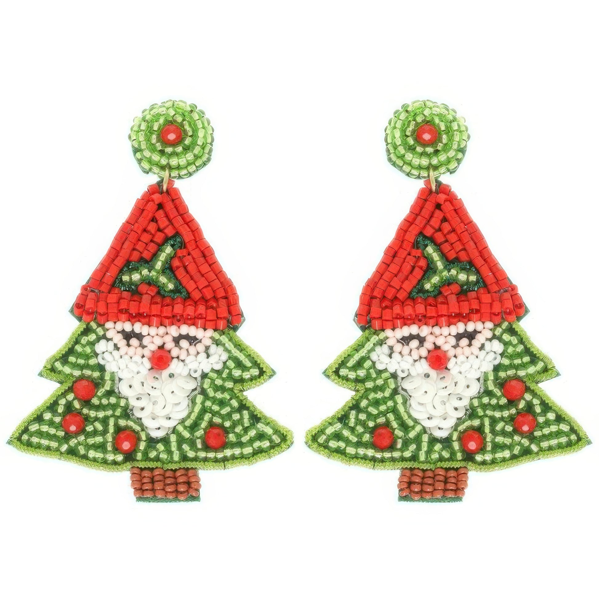 Christmas Santa Tree Post Earrings - Tigbul's Variety Fashion Shop