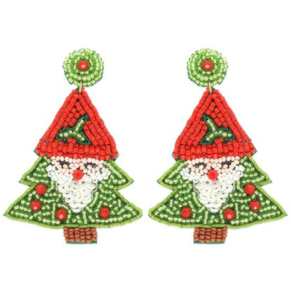Christmas Santa Tree Post Earrings - Tigbul's Variety Fashion Shop