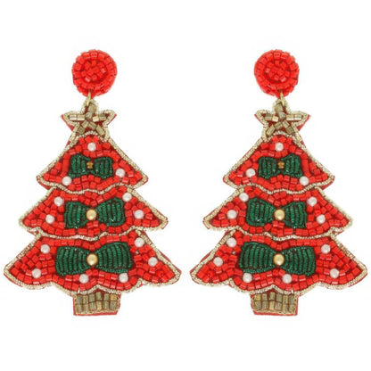 Jeweled Christmas Tree Post Earrings - Tigbul's Variety Fashion Shop