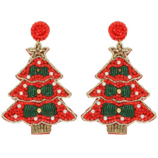 Jeweled Christmas Tree Post Earrings - Tigbul's Variety Fashion Shop