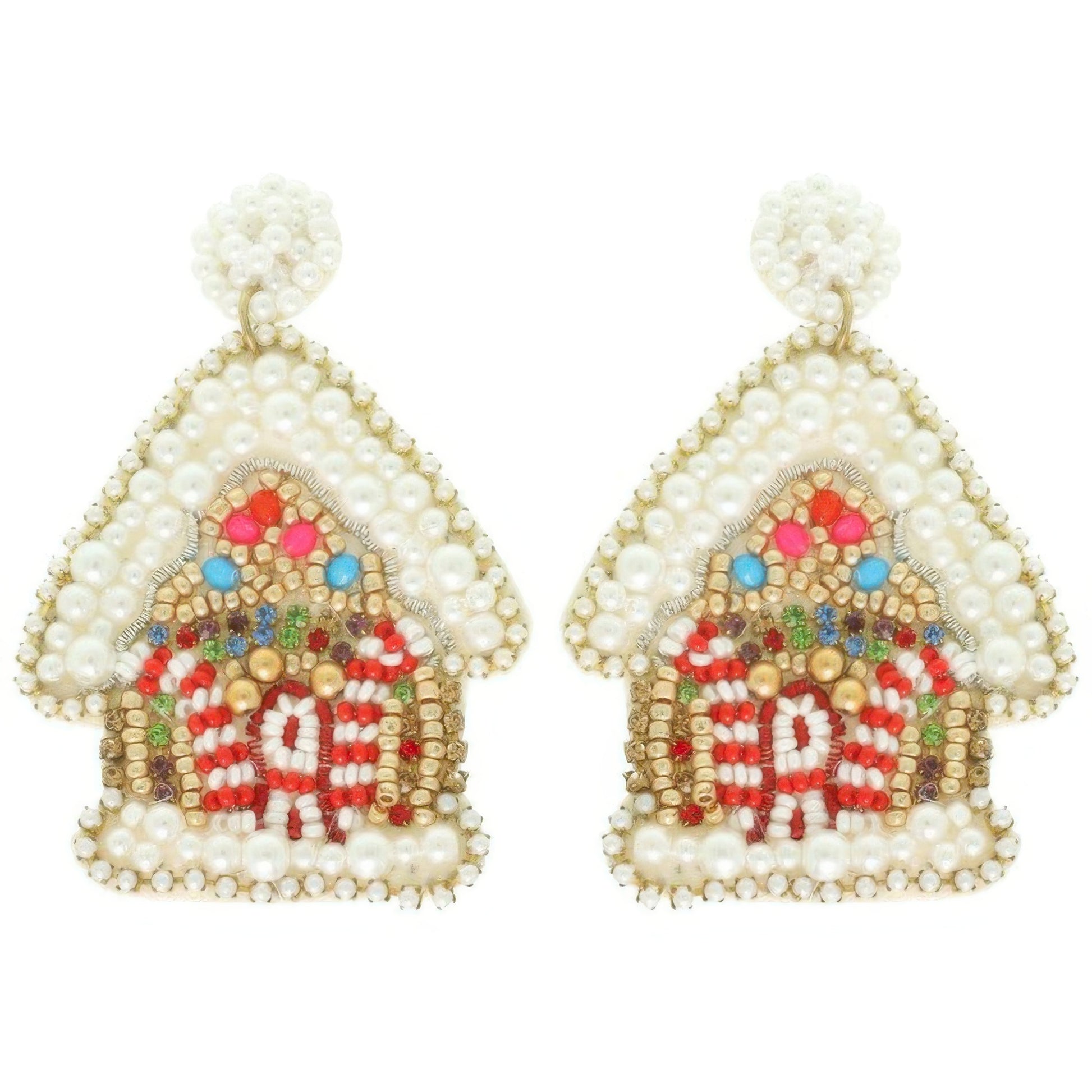 Christmas Gingerbread House Post Earrings - Tigbul's Variety Fashion Shop