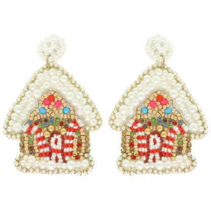 Christmas Gingerbread House Post Earrings - Tigbul's Variety Fashion Shop