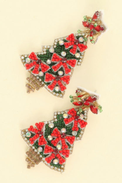 Bejeweled Christmas Tree Post Earrings - Tigbul's Variety Fashion Shop