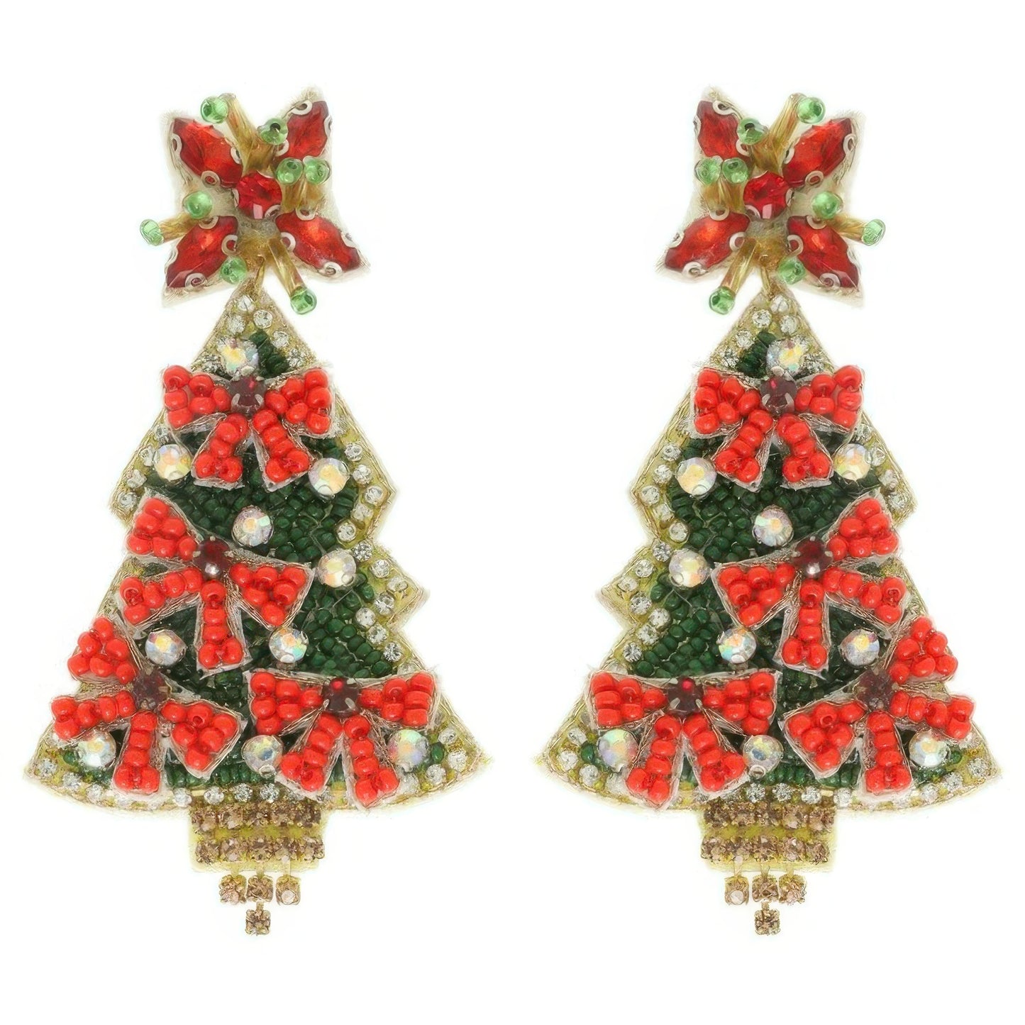 Bejeweled Christmas Tree Post Earrings - Tigbul's Variety Fashion Shop