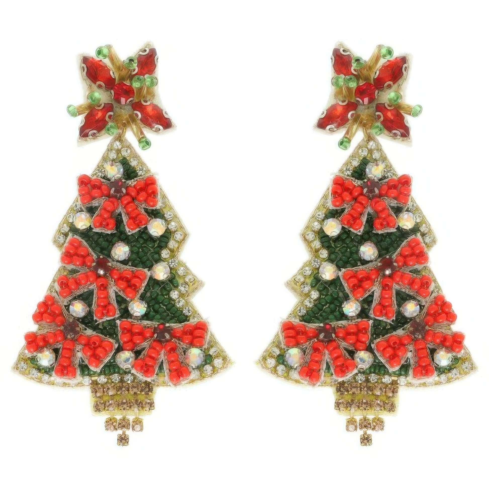 Bejeweled Christmas Tree Post Earrings - Tigbul's Variety Fashion Shop