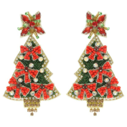 Bejeweled Christmas Tree Post Earrings - Tigbul's Variety Fashion Shop
