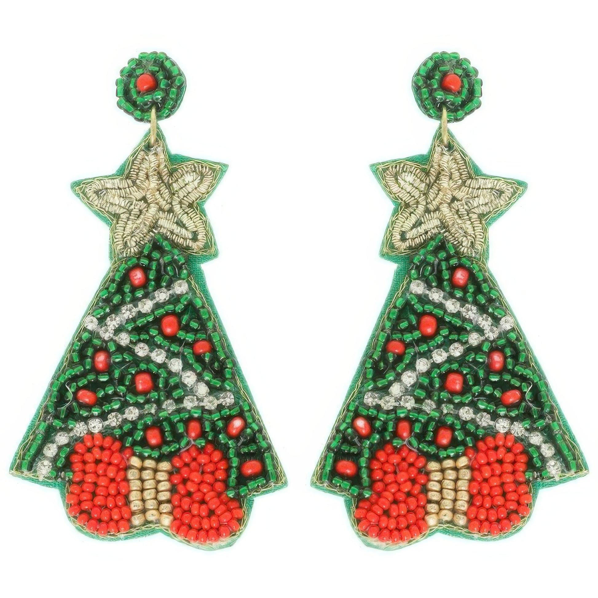 Christmas Tree Post Earrings - Tigbul's Variety Fashion Shop