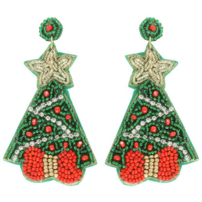 Christmas Tree Post Earrings - Tigbul's Variety Fashion Shop