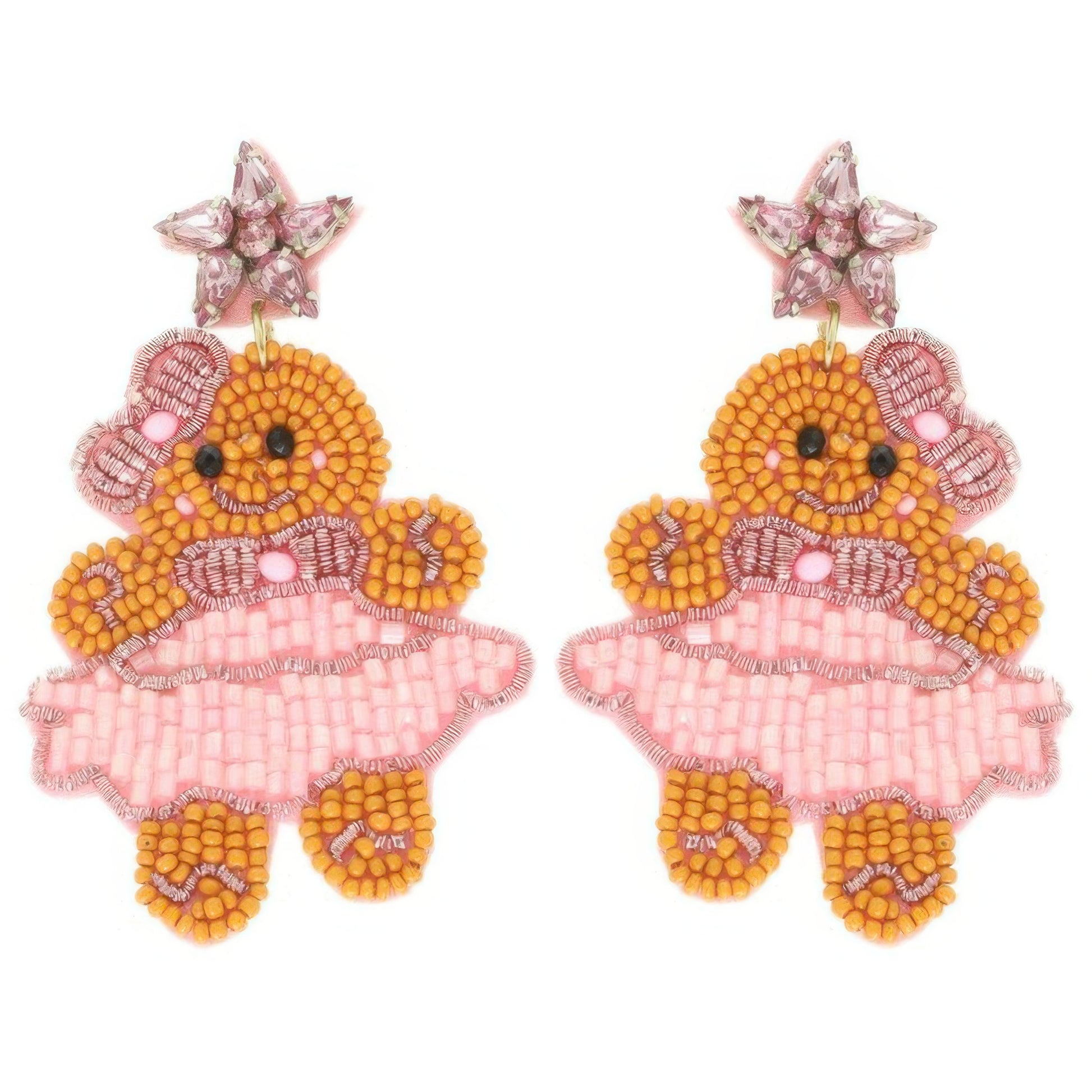 Christmas Gingerbread Ballerina Beaded Earrings - Tigbul's Variety Fashion Shop