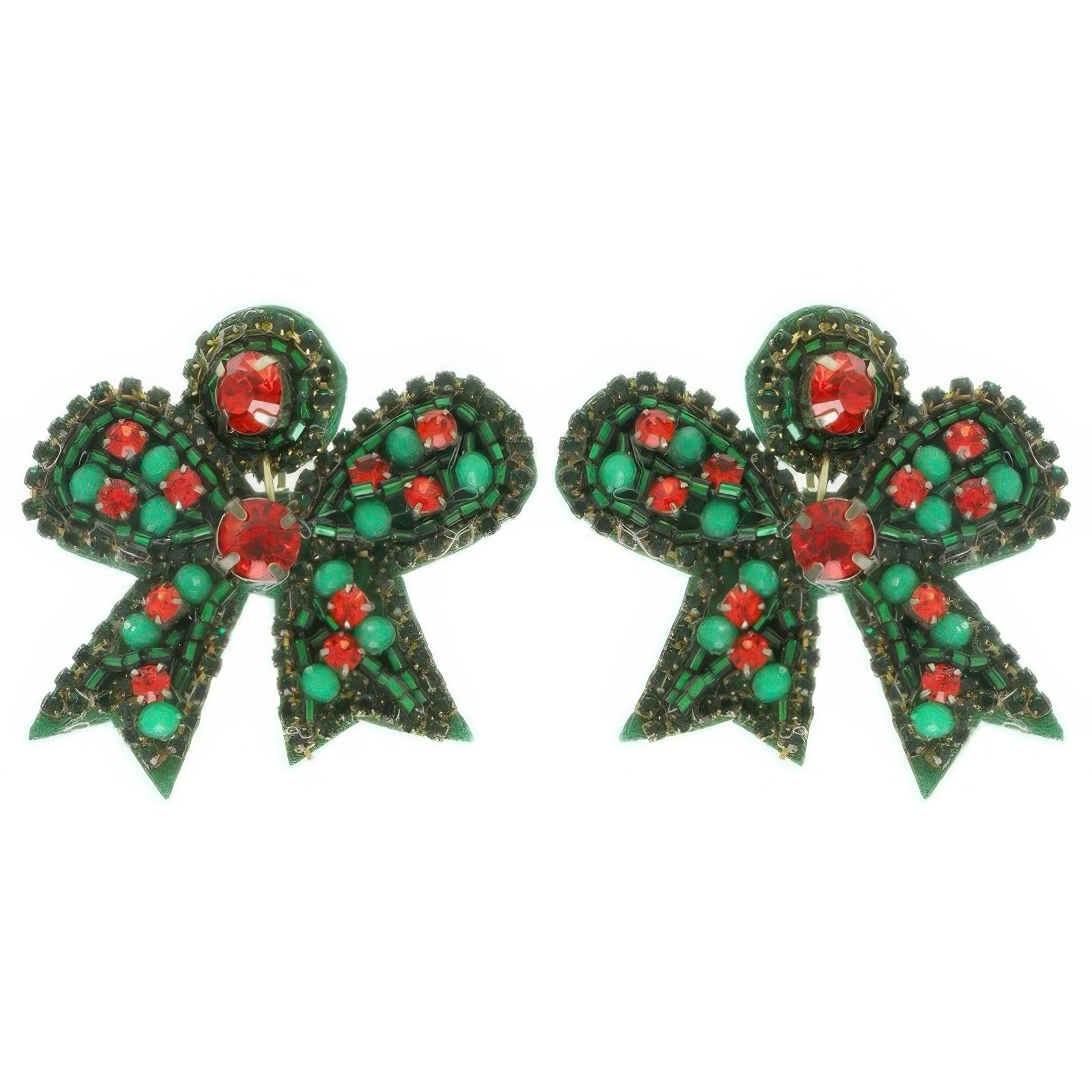Christmas Bow Post Dangle Earrings - Tigbul's Variety Fashion Shop