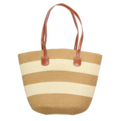 Striped Patterned Straw Woven Bag 15l - Tigbul's Variety Fashion Shop