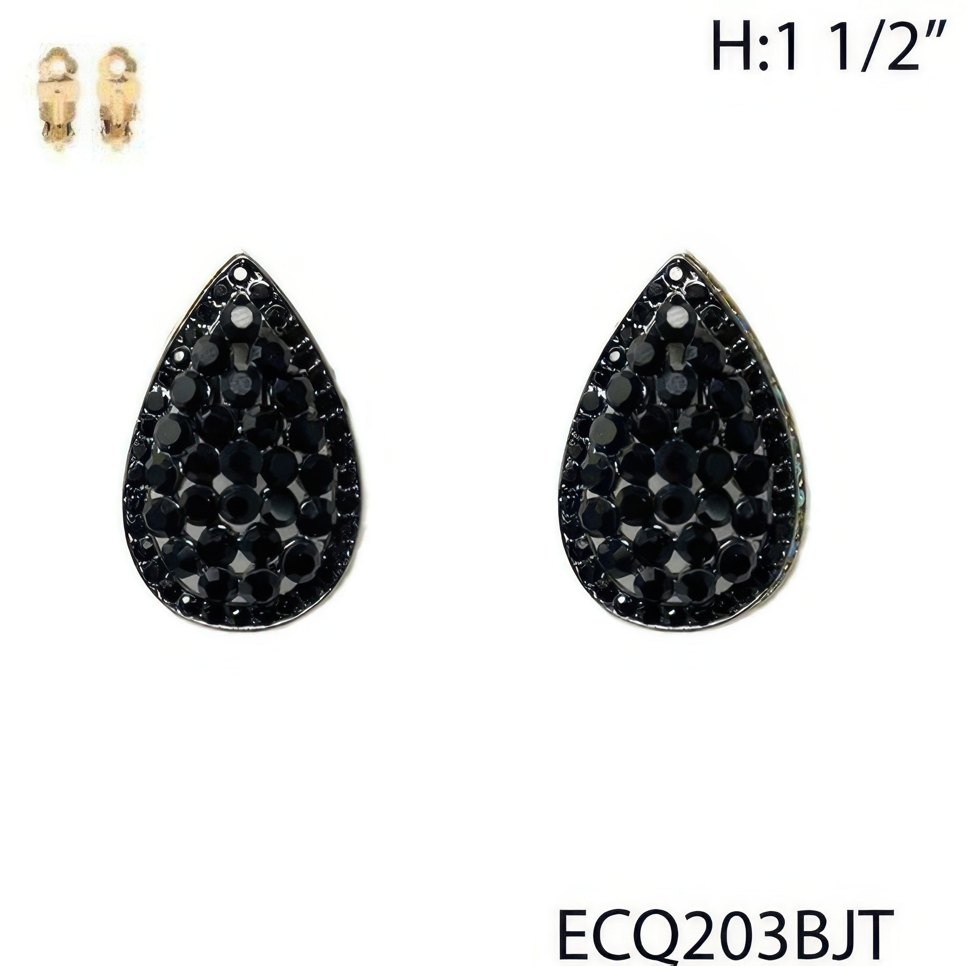Vintage Styled Rhinestone Teardrop Clip Earrings - Tigbul's Variety Fashion Shop