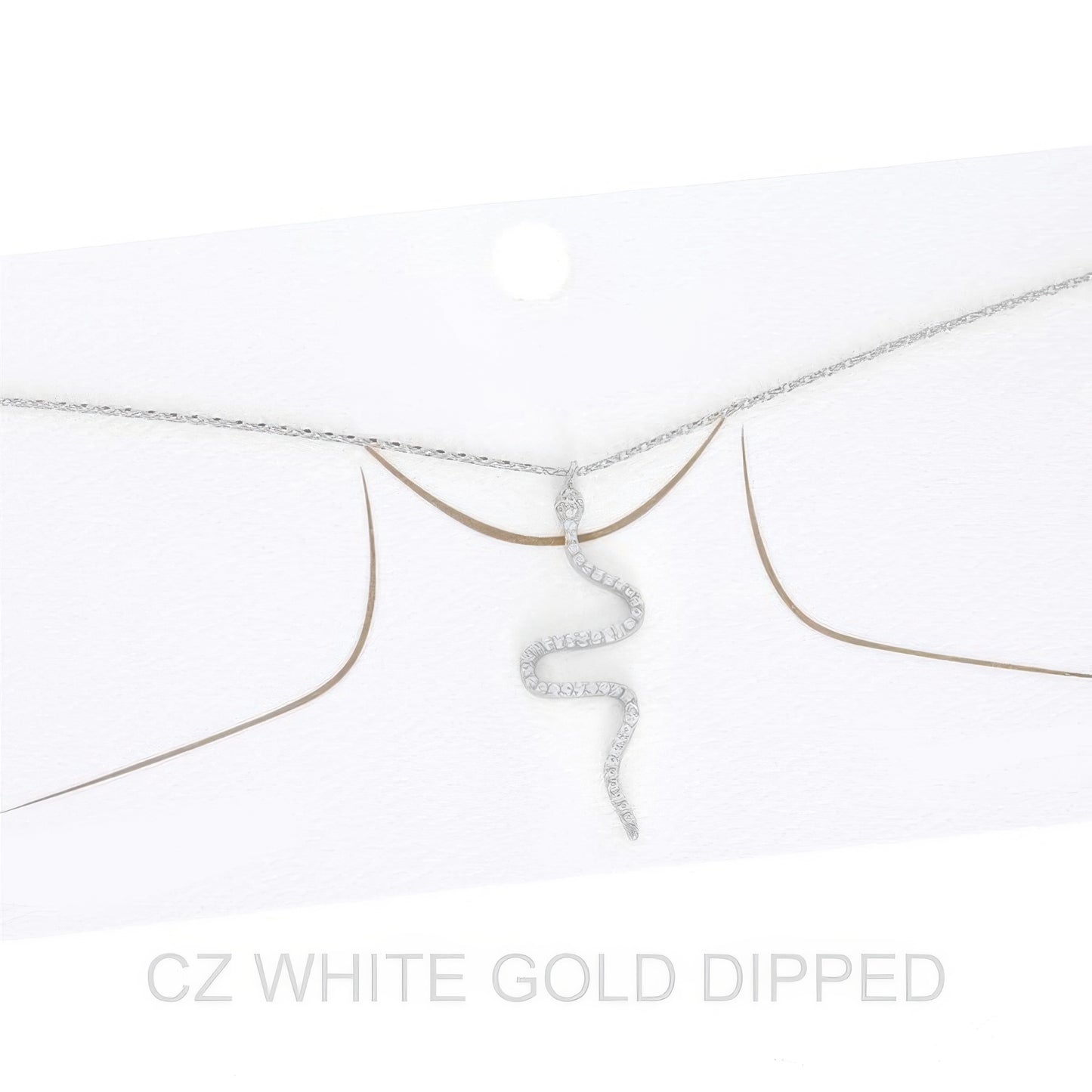 Women's Gold Dipped Cz Pave Snake Necklace - Tigbul's Variety Fashion Shop
