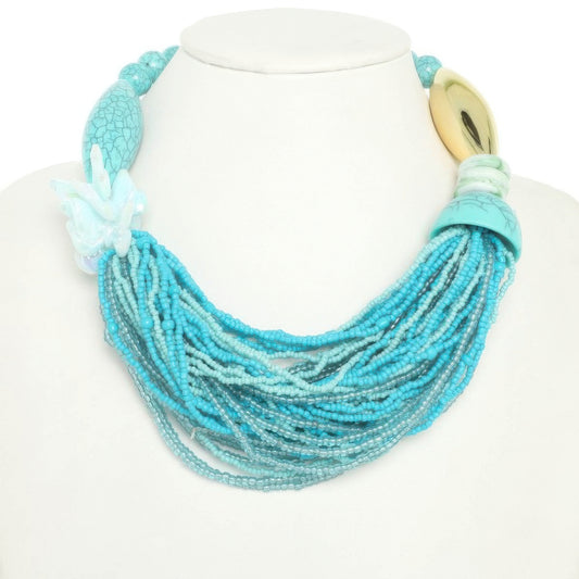 Multi Beaded Necklace And Earring Set - Tigbul's Variety Fashion Shop