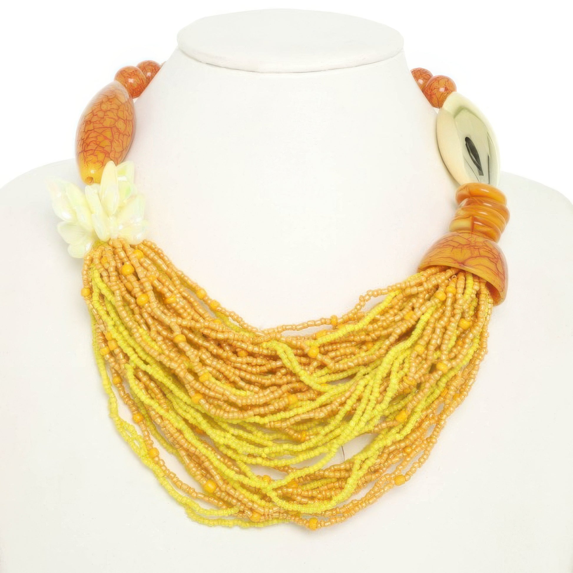 Multi Beaded Necklace And Earring Set - Tigbul's Variety Fashion Shop