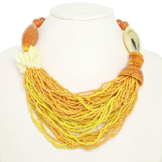Multi Beaded Necklace And Earring Set - Tigbul's Variety Fashion Shop