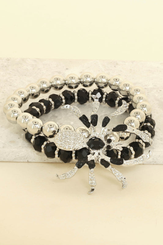 Halloween Spider Charm Bead Bracelet - Tigbul's Variety Fashion Shop