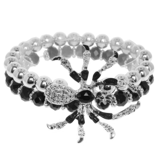 Halloween Spider Charm Bead Bracelet - Tigbul's Variety Fashion Shop