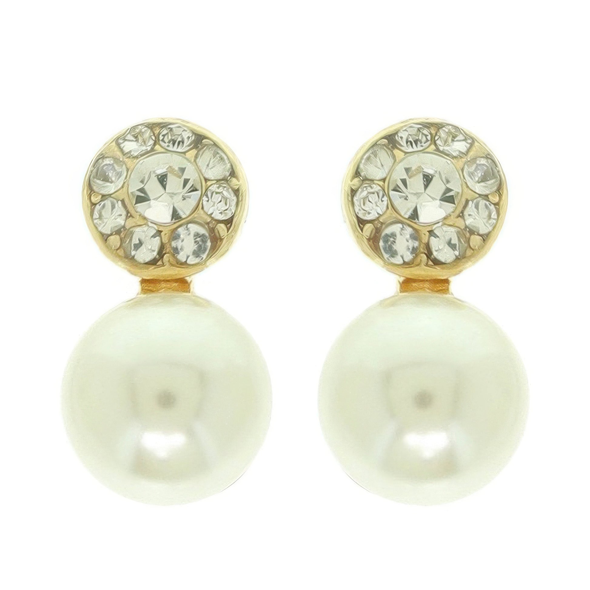 Jeweled White Pearl Earrings - Tigbul's Variety Fashion Shop