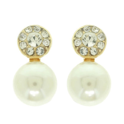 Jeweled White Pearl Earrings - Tigbul's Variety Fashion Shop