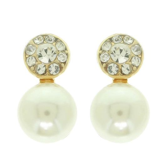 Jeweled White Pearl Earrings - Tigbul's Variety Fashion Shop