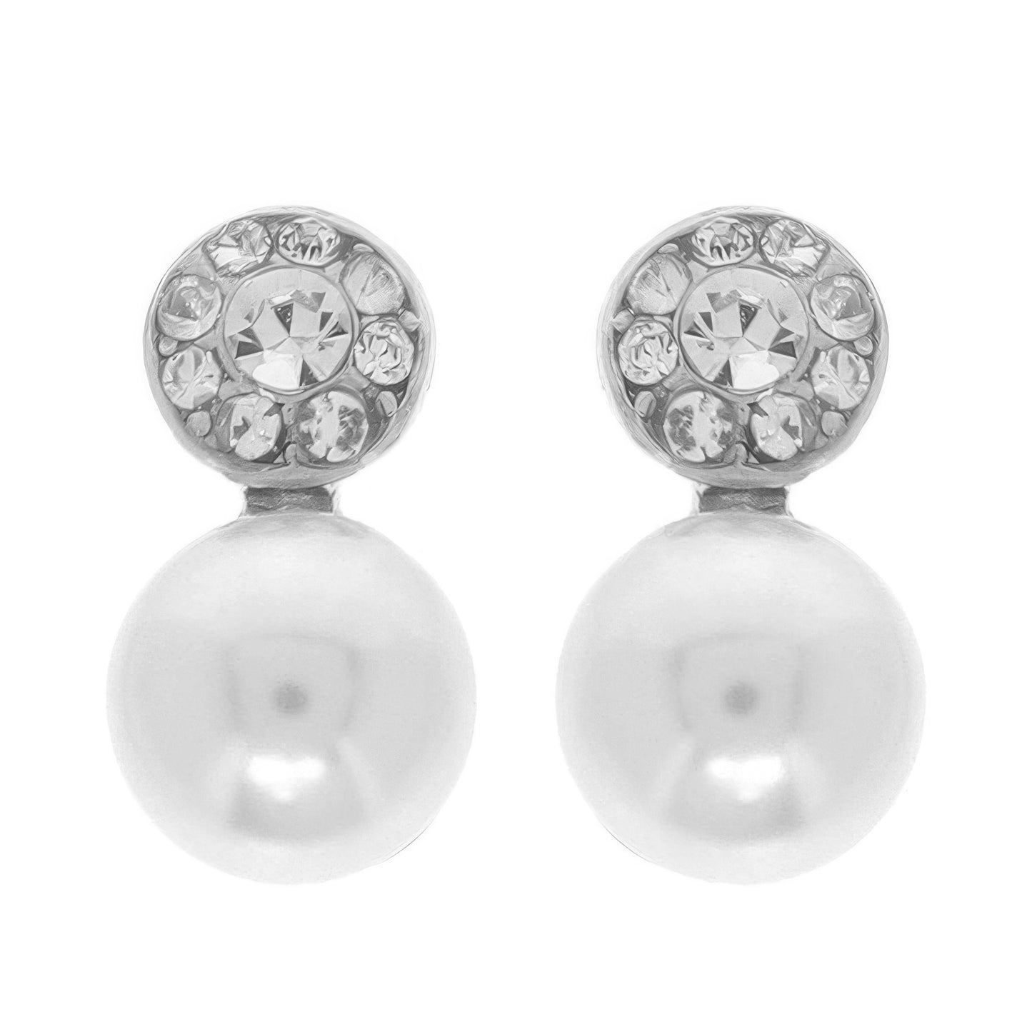 Jeweled White Pearl Earrings - Tigbul's Variety Fashion Shop