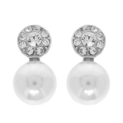 Jeweled White Pearl Earrings - Tigbul's Variety Fashion Shop