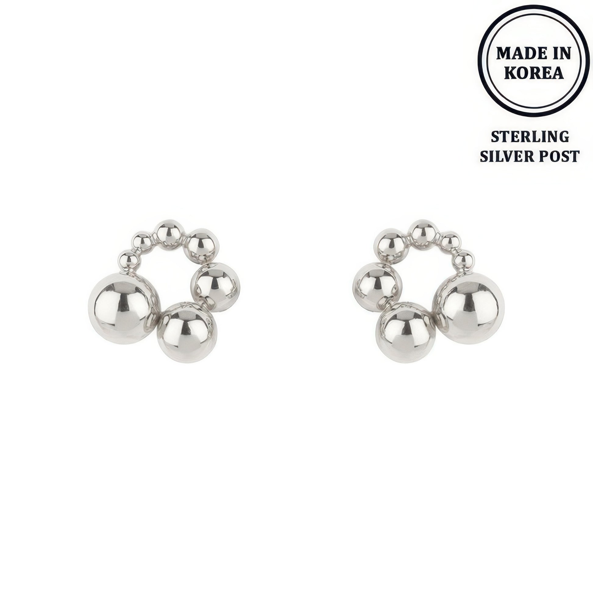 Ball Hoop Post Earrings - Tigbul's Variety Fashion Shop