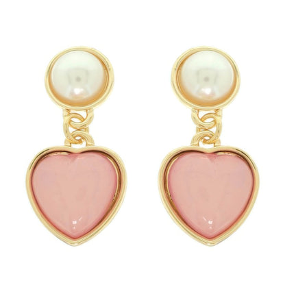 Jeweled Two-tier Heart Earrings - Tigbul's Variety Fashion Shop