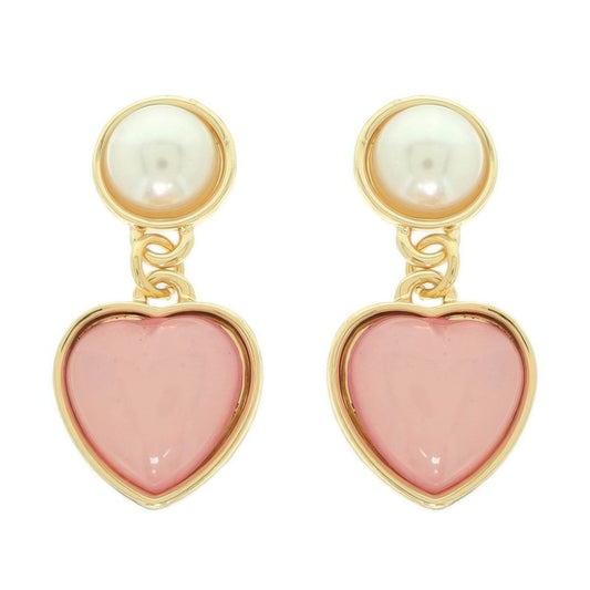 Jeweled Two-tier Heart Earrings - Tigbul's Variety Fashion Shop